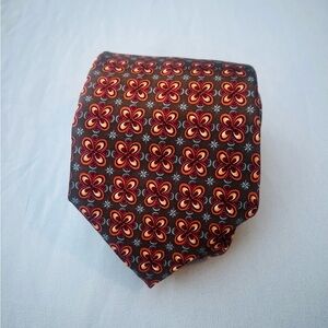 Ermenegildo Zegna Red and Orange Floral Tie